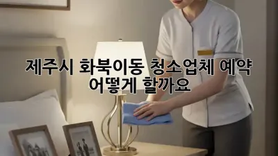 제주시 화북이동 청소업체 예약, 어떻게 할까요?
